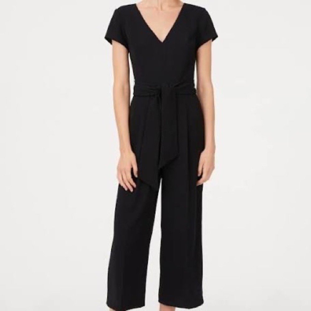 Club Monaco Black V-neck Jumpsuit Size 0